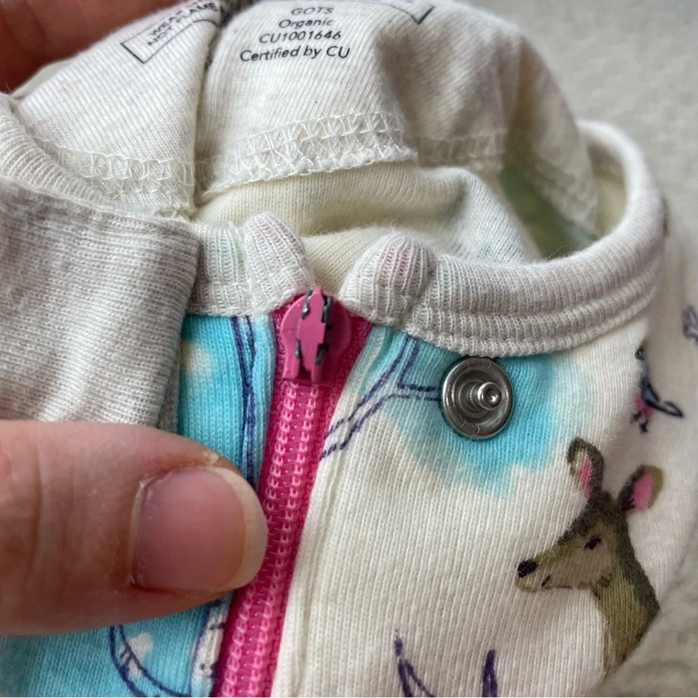 Hatley Deer Print Footie 3-6 Months *****Broken Zipper